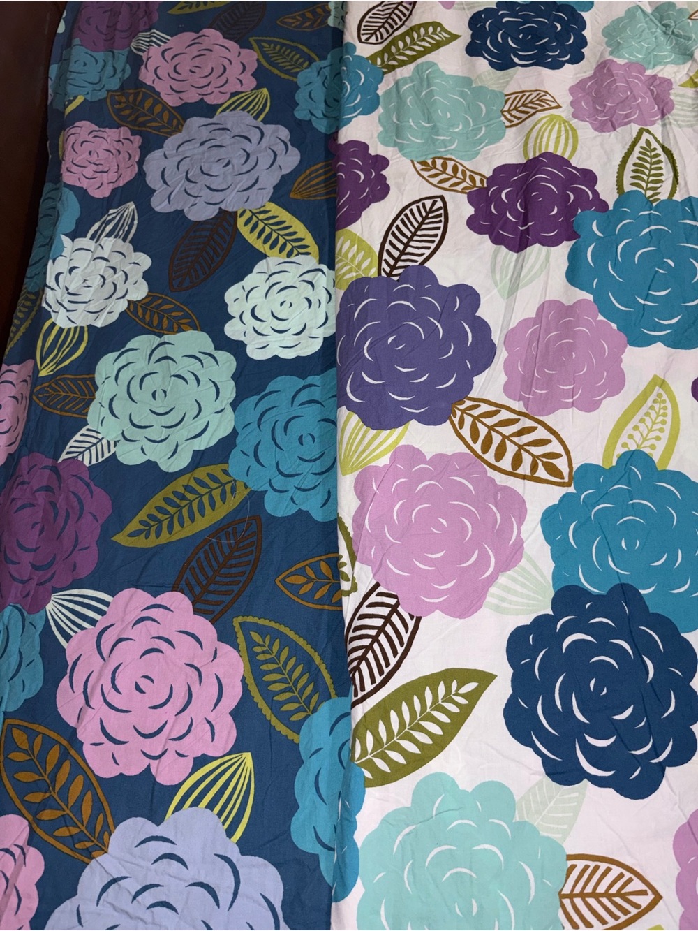 Vintage HTF Pottery Barn Teen Floral organic cotton reversible full/queen duvet